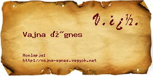 Vajna Ágnes névjegykártya